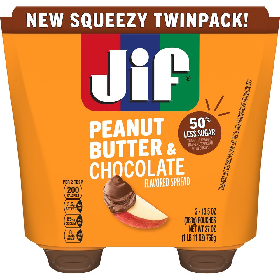 Jif peanut butter chocolate flavored spread